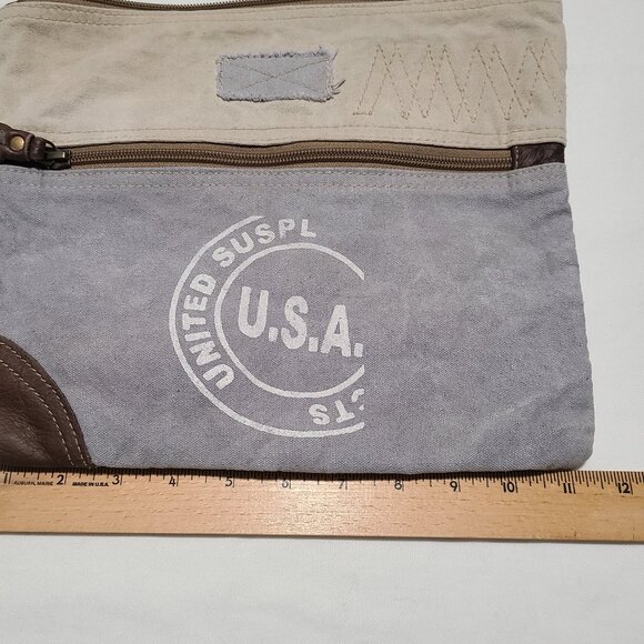Myra Bag USA Canvas Purse | Rustic Crossbody Style | Zipper | Wristlet Option - Picture 6 of 7
